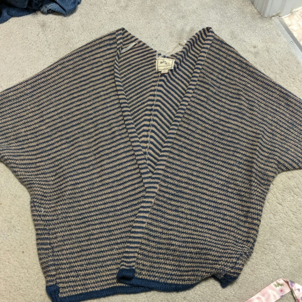 Gold and blue striped cardigan